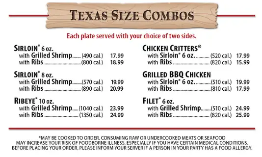 Home Page 53 texas size combos texas roadhouse
